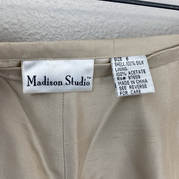 Vintage Madison Studio 100% Silk Khaki Dress Pants Size 8 - Picture 6 of 6